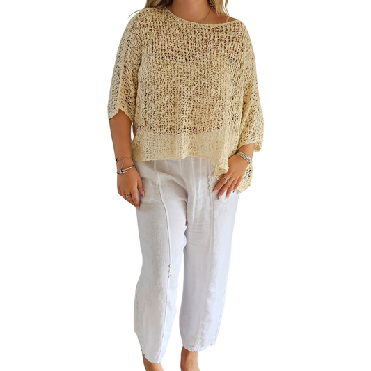 Loose knit poncho top