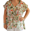 Lightweight floral print dip side top