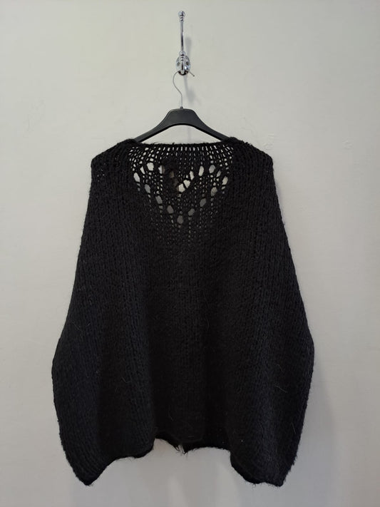 Long Sleeved Knitted Cardigan with Heart Detail
