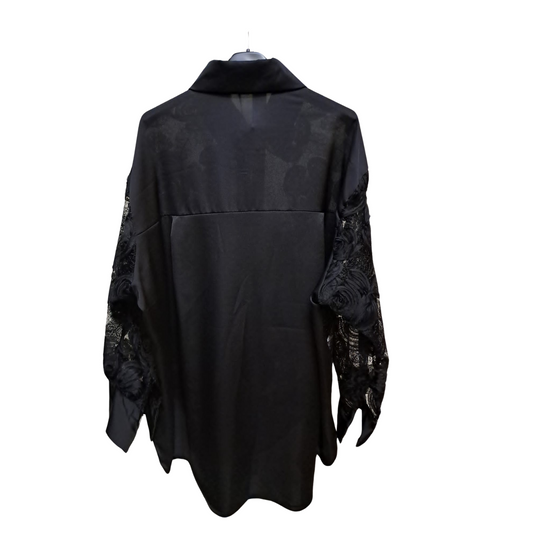 Rose Detailed Long Sleeved Shirt