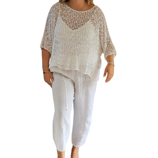 Loose knit poncho top